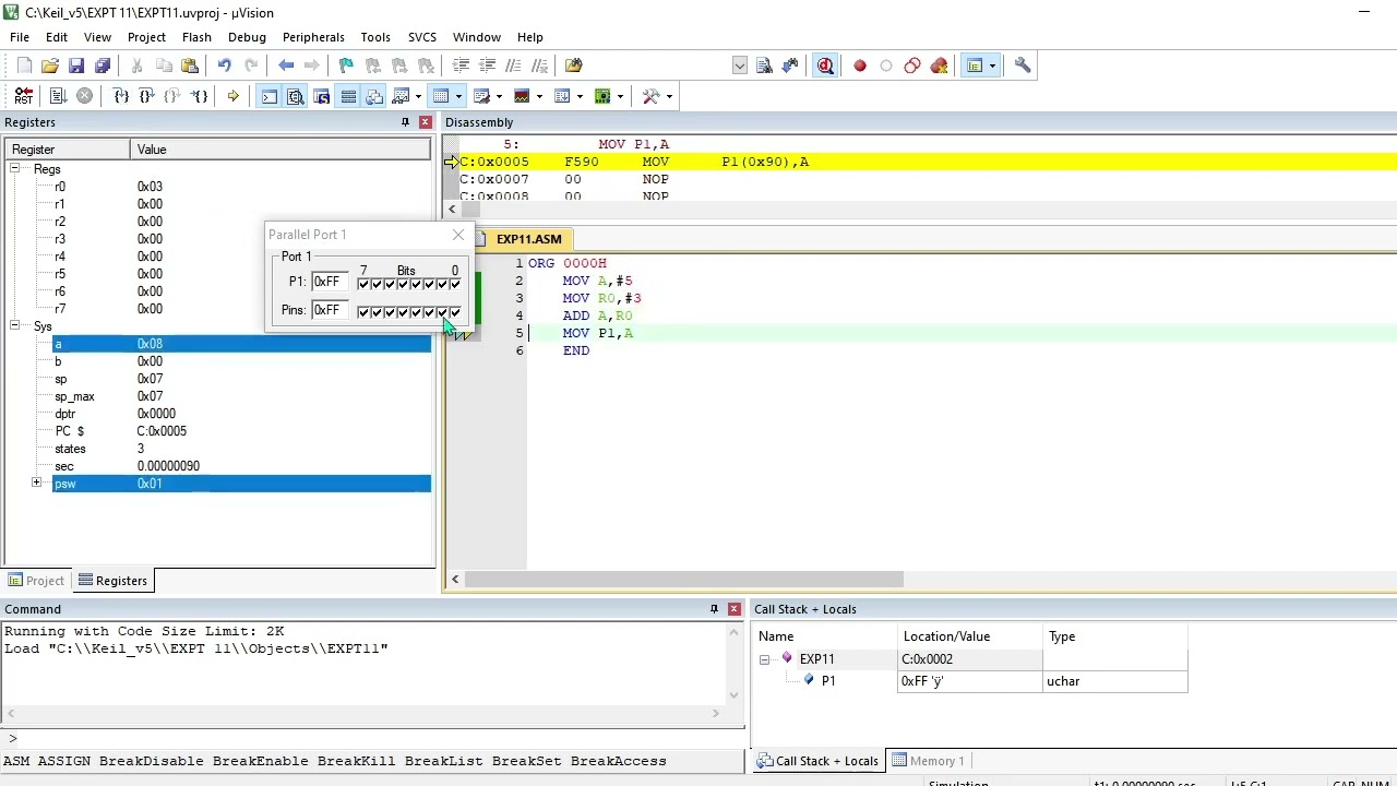 arithmetic operation in keil