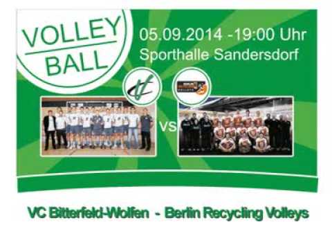 VC Bitterfeld-Wolfen vs. Berlin Recycling Volleys am 05.09.2014 | Ballsporthalle Sandersdorf