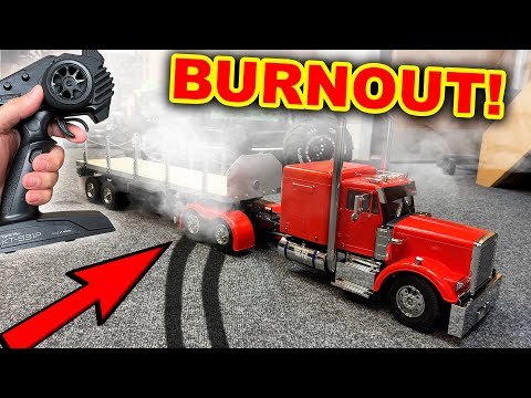 Tamiya RC Semi Truck Destroys Carpet @ 100,000 rpm
