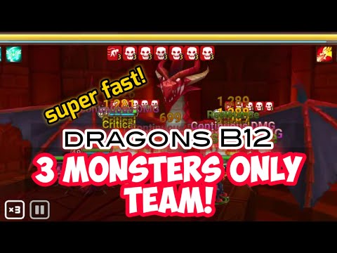 summoners war: THIS IS the  FASTEST 3 monsters only DB12 team EVER!