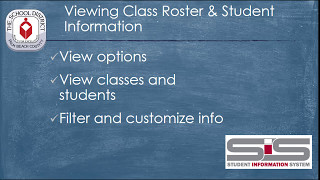 SIS for Teachers: Viewing Class Roster and Student Information