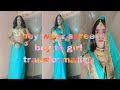 Boy Saree Dropping Mala To Female Crossdresser Boy Wear Saree Transformation Boy In Saree