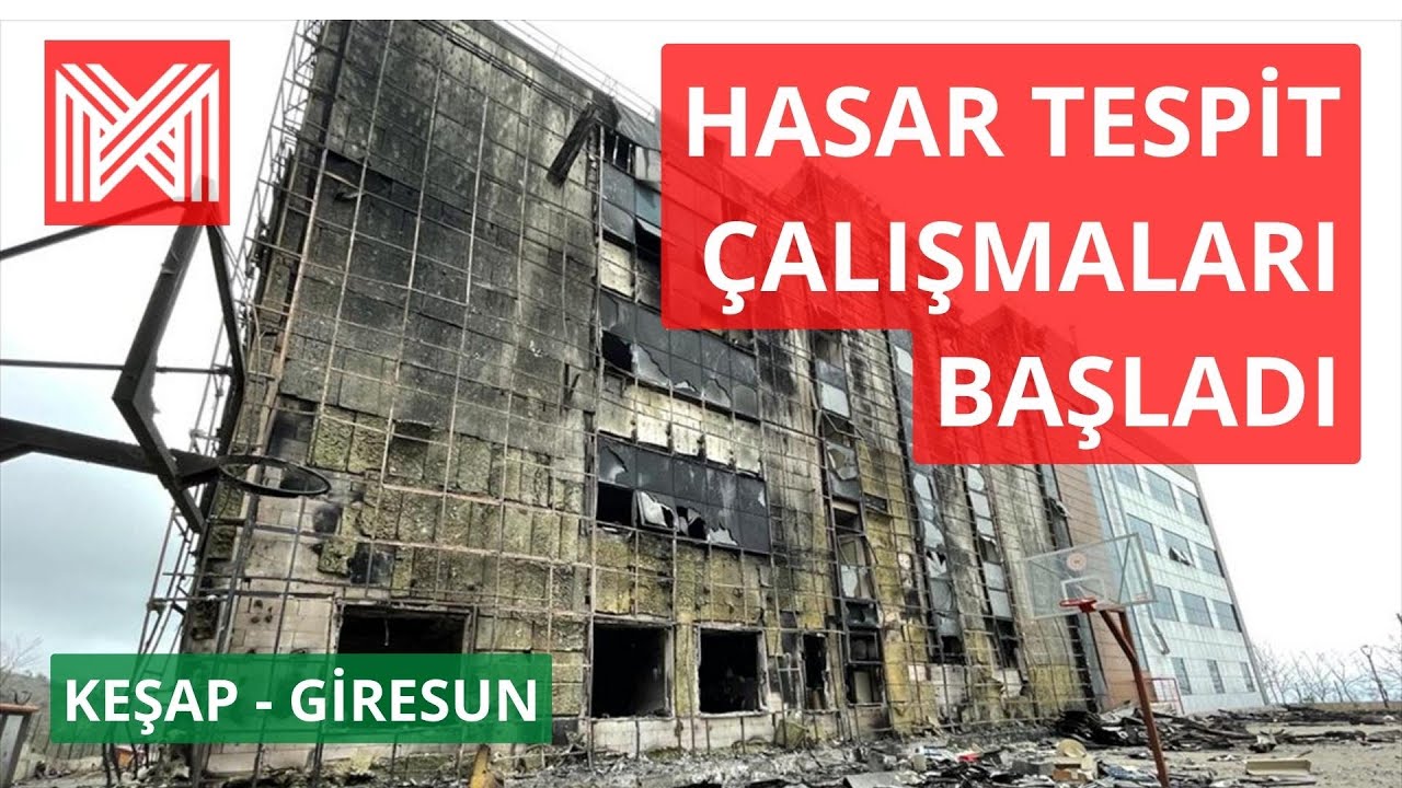 Keşap Turizm Fakültesi'nde hasar tespit çalışmaları başladı