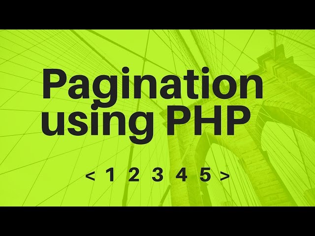 1No. Pagination Show pagination links for MySQL query results  PHP Classes  PHP Script Download