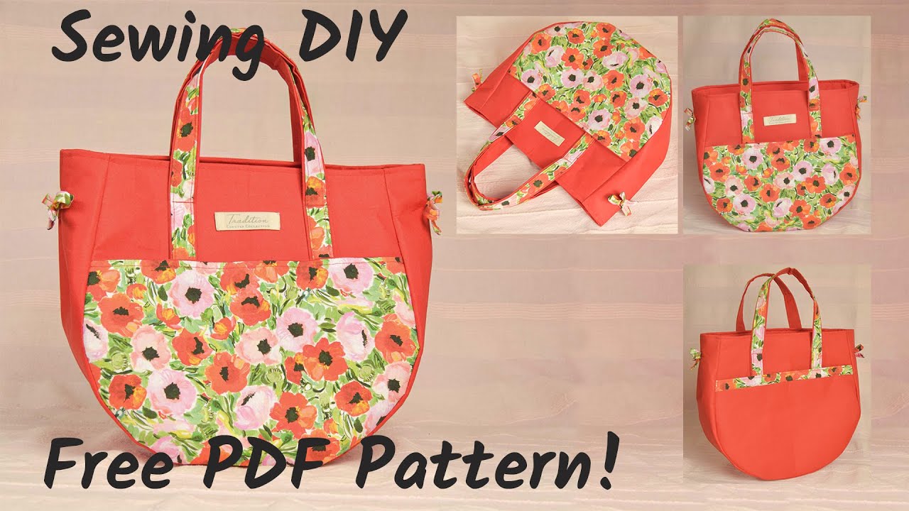 DIY Canvas Tote Bag with Pockets | Sewing Tutorial and Free PDF Pattern