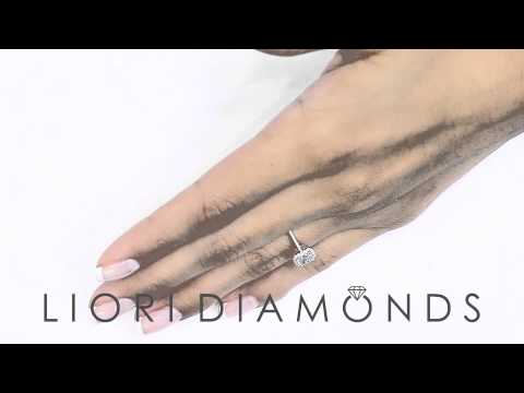 ER-SOLD-178 - 0.91 Carat D-VS1 Radiant Cut Diamond Engagement Ring 18k White Gold Pave Halo