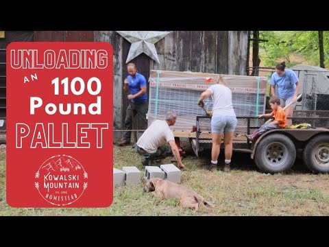 Unloading an 1100-Pound Pallet | Work Smarter, Not Harder | Homestead Vlog