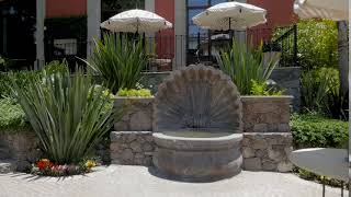 videoblocks outdoor patio and a beautiful landscapes garden for outdoor living with a shell fountain