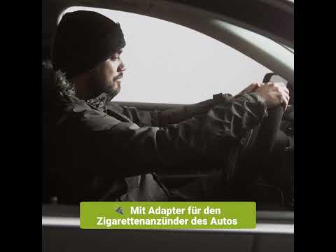 (Ø37cm) Universal Auto Lenkrad Heizung Überzug mit Adapter für  Zigarettenanzünder - Schwarz