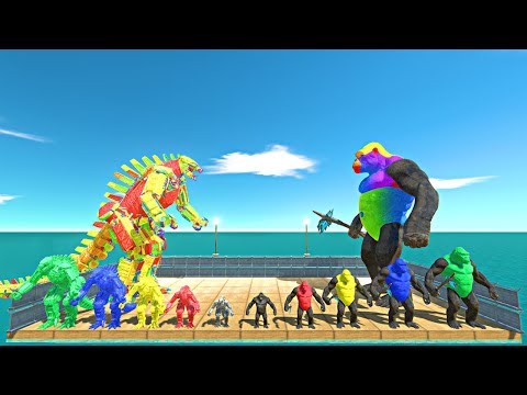 Colourful War in Prison | Colourful King Kong Team vs Colourful Mechagodzilla Team - ARBS
