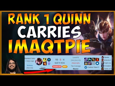 RANK 1 QUINN HARD-CARRIES IMAQTPIE IN GRANDMASTER (HOW TO SNOWBALL LEAD) - League of Legends