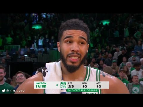 Jayson Tatum R1G1 Highlights vs Miami Heat (23 pts, 10 reb, 10 ast) | 2024 NBA Playoffs