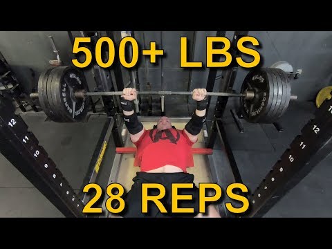 James Strickland Bench presses 500+ lbs for 28 total reps