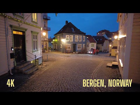 4K Evening Stroll Through Bergen's Cozy Streets