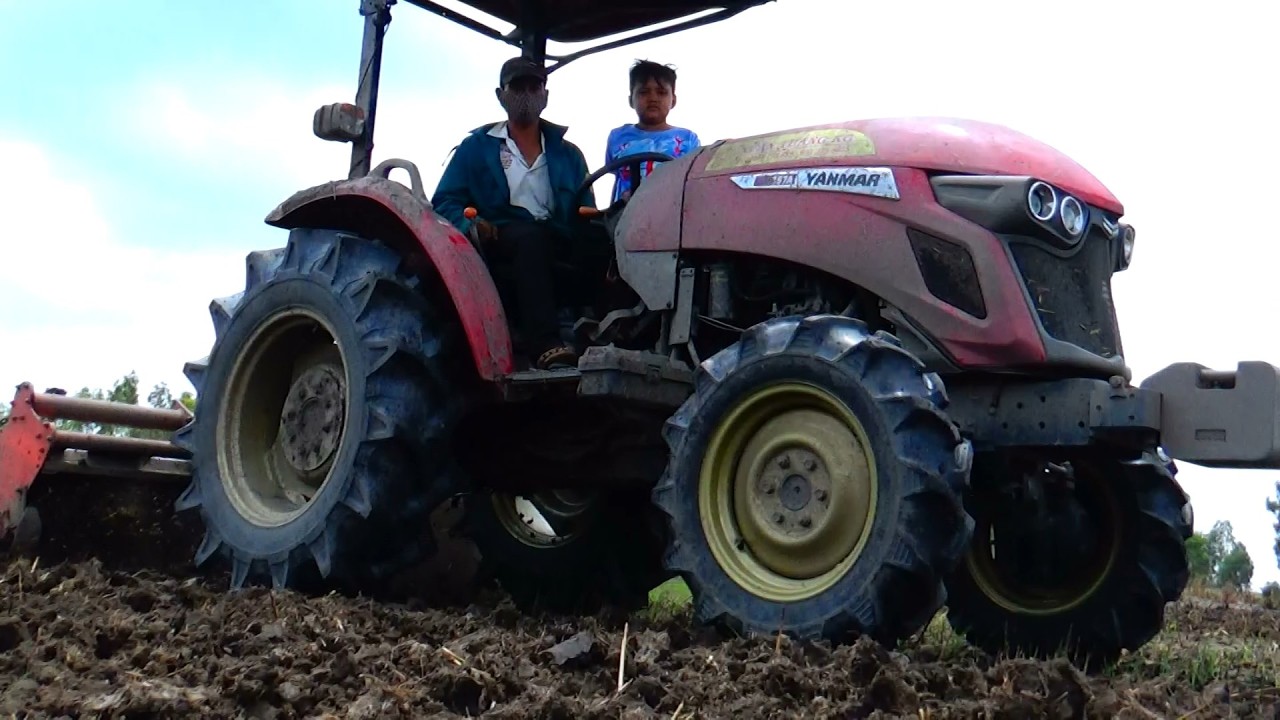 Máy cày YANMAR 357 xới đất quá khủng khiếp