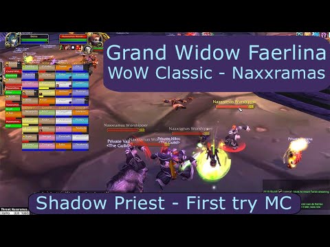 WoW Classic - Naxxramas - Grand Widow Faerlina, Shadow Priest Mind Control & dead
