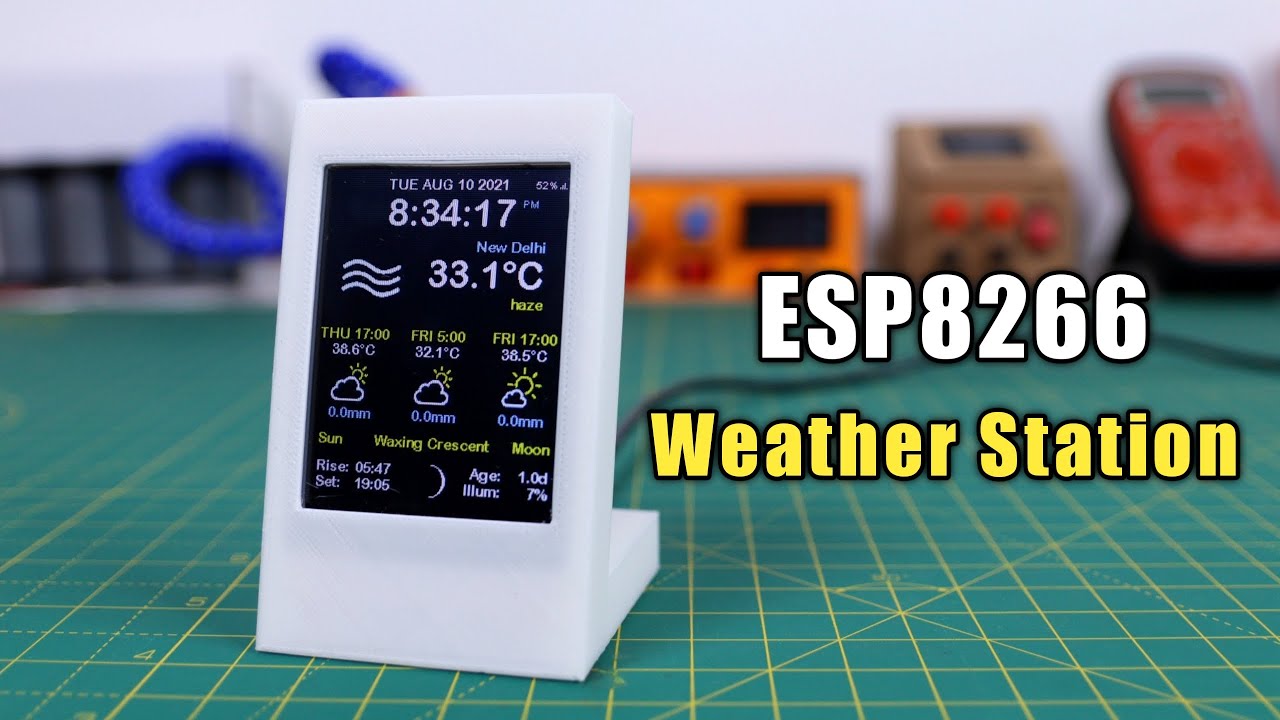 ESP8266 Weather Widget V2.0 || How to Make a Desktop Weather Display