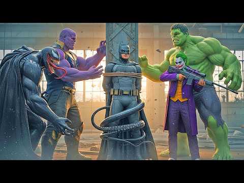 Unexpected Team Up ️🥊 Hulk and Joker Rescuing Batman From Thanos and Verom | Veo 3 AI 💪