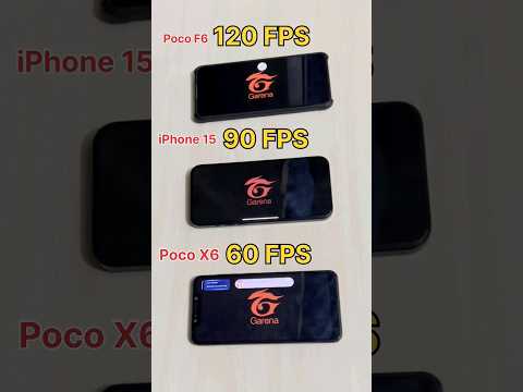 Poco F6 PRO 😈vs iPhone 15 😈 vs POCO X6 PRO 💀 FREEFIRE TEST ( 60 FPS vs 90 FPS vs 120FPS ) #freefire
