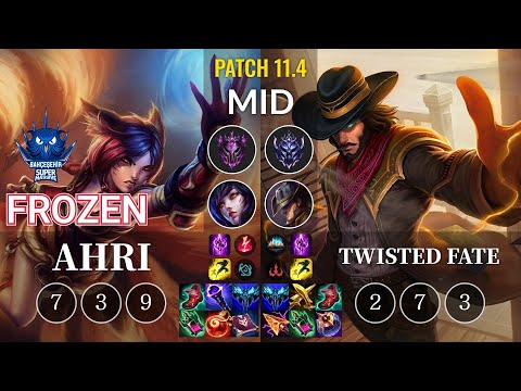 SUP Frozen Ahri vs Twisted Fate Mid - KR Patch 11.4