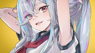 制服ロングユニコちゃん・イラスト作業③色塗り Illustration work live:Color painting