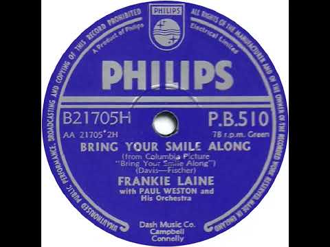 UK New Entry 1955 (117) Frankie Laine - Bring Your Smile Along