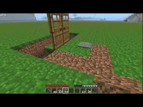 Minecraft: How To Make a Double Door w/ a Pressure Plate