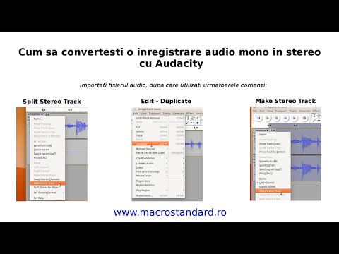 Tutorial conversie inregistrare audio mono in stereo cu ajutorul programului gratuit Audacity