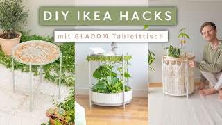 3 Ikea Hacks mit GLADOM | DIY Holz Mosaiktisch, Makramee Beistelltisch & Pflanzen Deko Idee