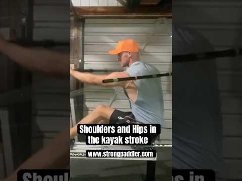Kayak stroke drill. Shoulders and hips relationship