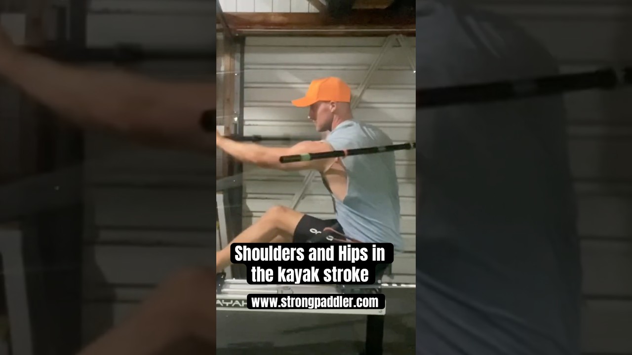 Kayak stroke drill. Shoulders and hips relationship