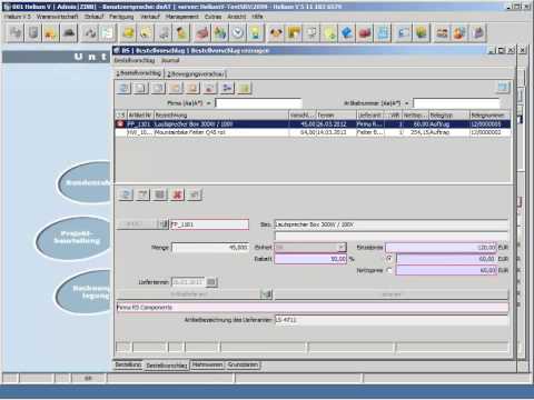 Bestellwesen in der ERP Software HELIUM V
