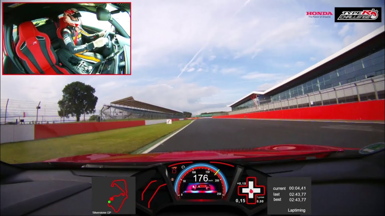 Honda Civic Type R achieves fastest lap record at Silverstone - official onboard VBOX footage thumnail