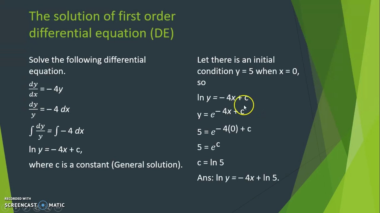 Differential Equation Video Assignment