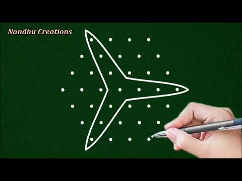 || 7 dot kolam | 7 x 4 sandhu pulli neli kolam | make rangoli by Nandhu creations | kolangal