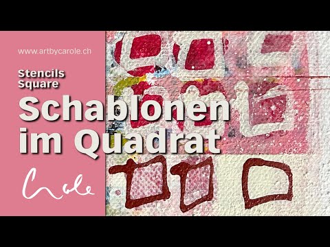 Abstraktes Acryl Malen mit Schablonen | Abstract acrylic painting with stencils