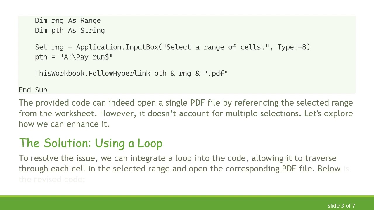 How to Efficiently Open Multiple PDFs Using VBA in Excel