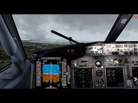 737-800 Crosswind landing wing down