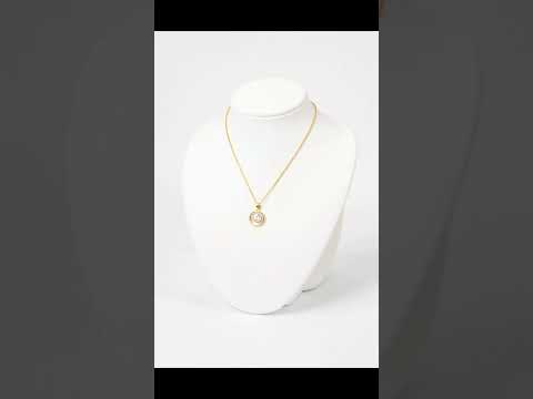 Exquisite 18k Yellow Gold Circular Diamond Pendant Necklace for Women