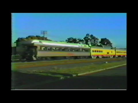 467. AMTRAK # 11 with 5 PRIVATE CARS passes Brooklyn YARD Portland Oregon in 1986 with 2 passenger