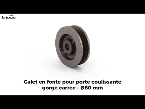 Galet en fonte pour porte coulissante sur fer plat - gorge carrée TORBEL