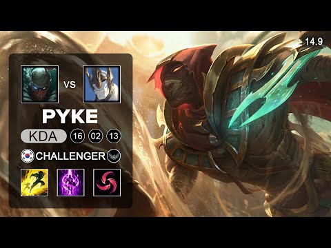 Pyke vs Galio Mid - KR Challenger - Patch 14.9 Season 14