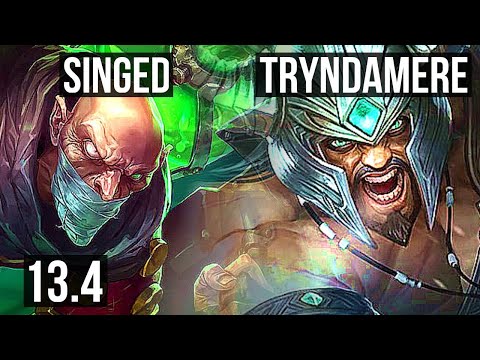 SINGED vs TRYNDAMERE (MID) | 2/1/6, Rank 12 Singed | KR Master | 13.4