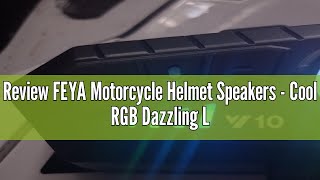 Review FEYA Motorcycle Helmet Speakers - Cool RGB Dazzling Lights, High Battery Life Motorcycle Head