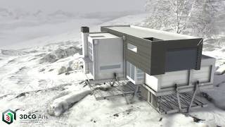  Architectural Exterior Visualization by 3DCG Arts LLC - Winter House movie HD