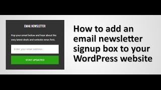 How to add an email newsletter signup area a WordPress website