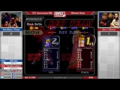 CFL Smackdown 106 Melee - King Momo + Pengie vs Oaty + Gahtzu - Doubles Winners Semis