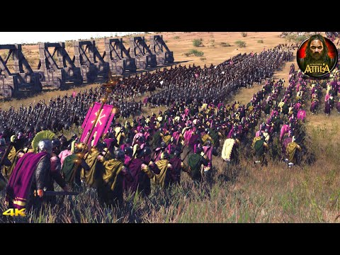 Surprise raid from the Roman Army to the Hun Army - Total War Attila Cinematic Battle - Total War