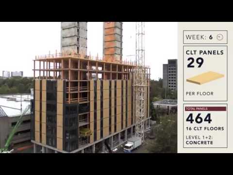 Brock Commons Time Lapse   UBC Tall Wood Building