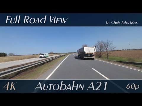 Autobahn (A21), Germany: Kreuz Bargteheide - Bad Oldesloe - Bad Segeberg - Wahlstedt - 4K UHD